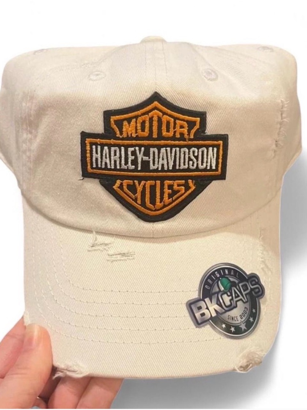 Harley-Davidson Women's Cream Embroidered Logo Cap